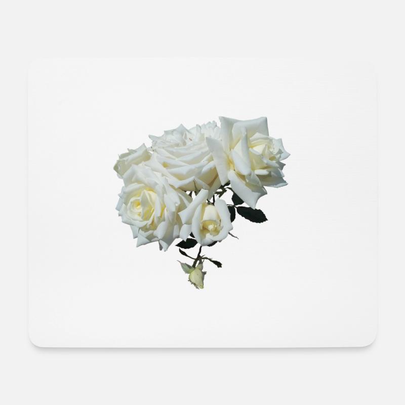 WEISSER ROSENSTRAUCH - Mousepad (Querformat) - Weiß