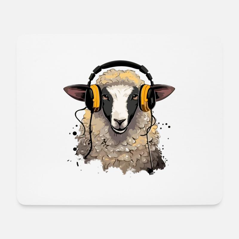 Beki das audiophile Schaf - Mousepad (Querformat) - Weiß