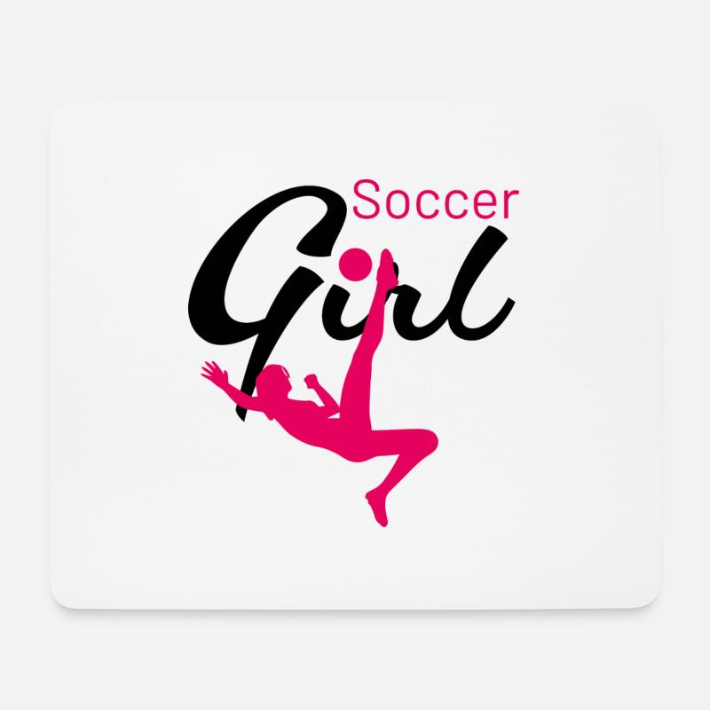 Soccer Girl Fallrückzieher - Mousepad (Querformat) - Weiß
