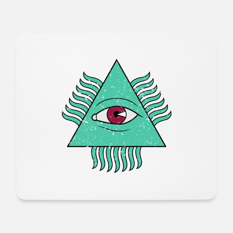 Pyramid Eye Illuminati - Mouse Pad (horizontal) - white