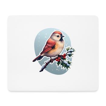 Wintervogel - Mousepad (Querformat) - Weiß - Vorne
