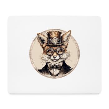 Steampunk Fuchs - Mousepad (Querformat) - Weiß - Vorne