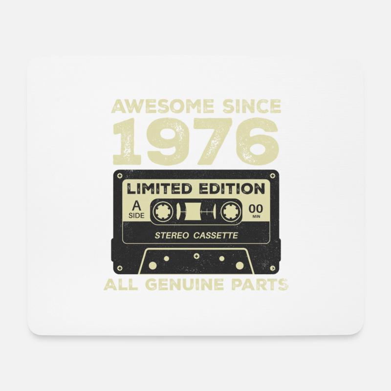 1976 Geburtstag geboren im Jahr 1976 Vintage Retro - Mousepad (Querformat) - Weiß