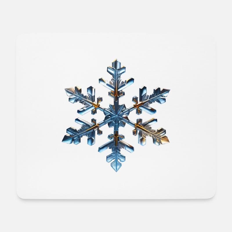 Schneeflocke - Mousepad (Querformat) - Weiß