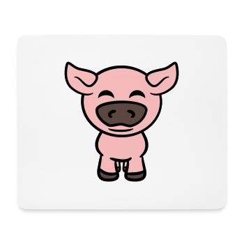 Petit Cochon Mignon Cochon Animal Amour - Tapis de souris (format paysage) - blanc - Devant