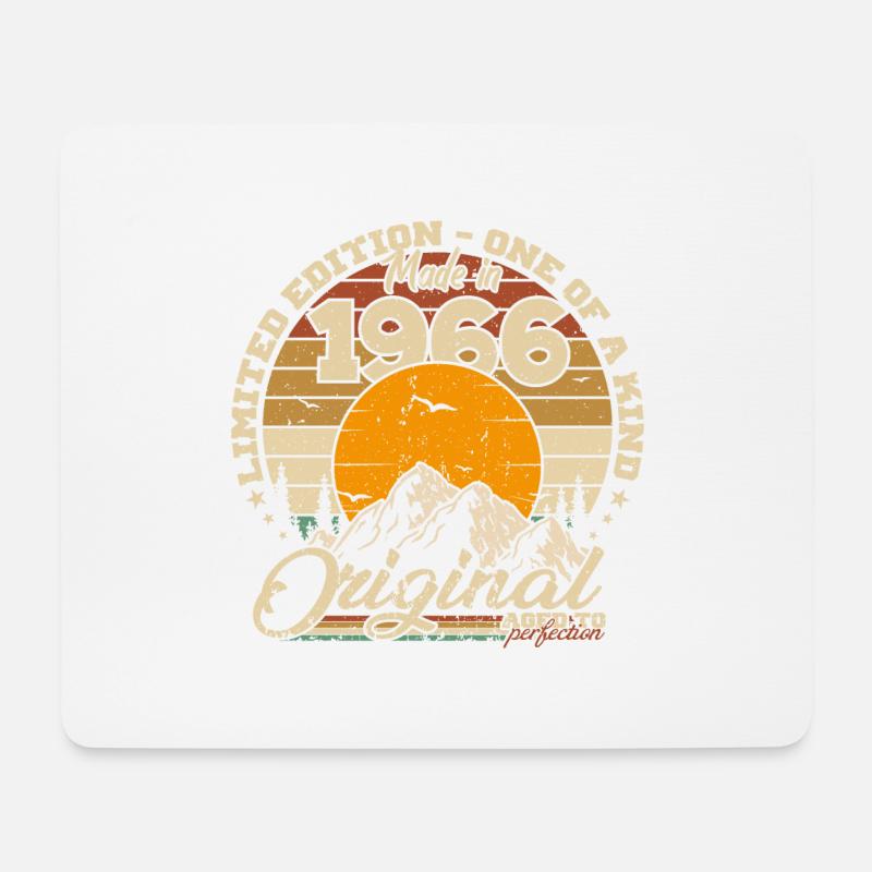 Hergestellt im Jahr 1966 Retro 1966 Geburtstagsgeschenk 1966 - Mousepad (Querformat) - Weiß