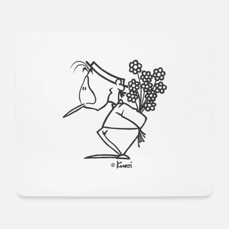 Kurti Flowers - Mouse Pad (horizontal) - white