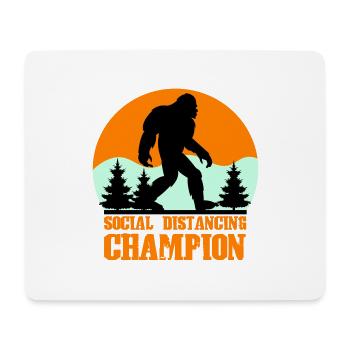 big foot social distancing - Mouse Pad (horizontal) - white - Front