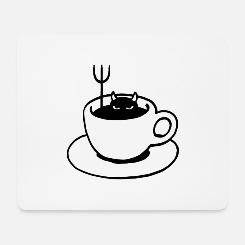 Kaffeeteufel - Mousepad (Querformat) - Weiß
