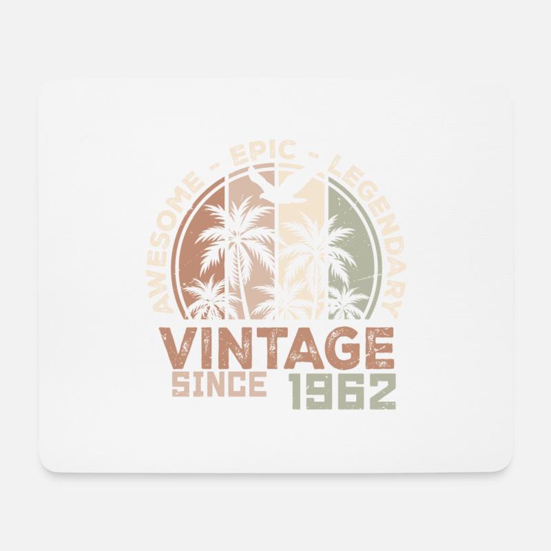 Geboren 1962 Geburtstagsgeschenk 1962 Vintage 1962 - Mousepad (Querformat) - Weiß