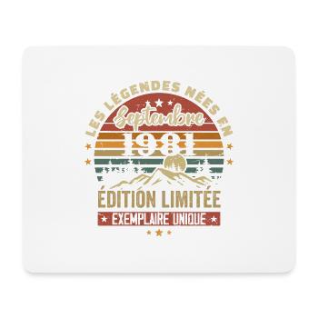 Retro 1981 - Legends born in September 1981 - Mouse Pad (horizontal) - white - Front