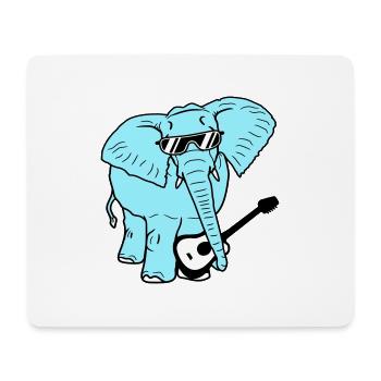 éléphant jouant guitare musique groupe de fête guitariste - Tapis de souris (format paysage) - blanc - Devant