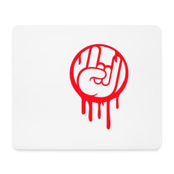 I Love Heavy Metal Hard Rock Musik Handgeste Herz - Mousepad (Querformat) - Weiß - Vorne