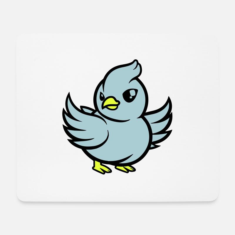 taube comic - Mousepad (Querformat) - Weiß
