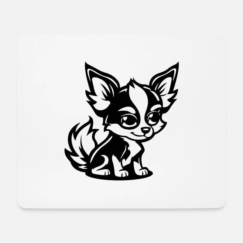 hund comic - Mousepad (Querformat) - Weiß