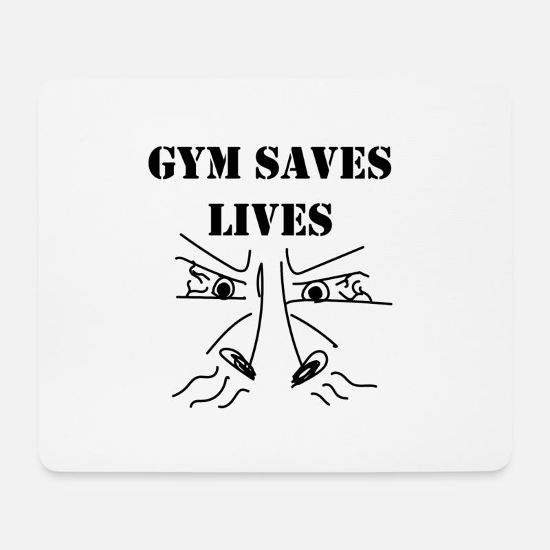 Fitnessstudio rettet Leben - Mousepad (Querformat) - Weiß