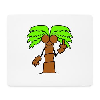 Lustige Böse Palme Zeigt Wütend Mittelfinger Comic - Mousepad (Querformat) - Weiß - Vorne