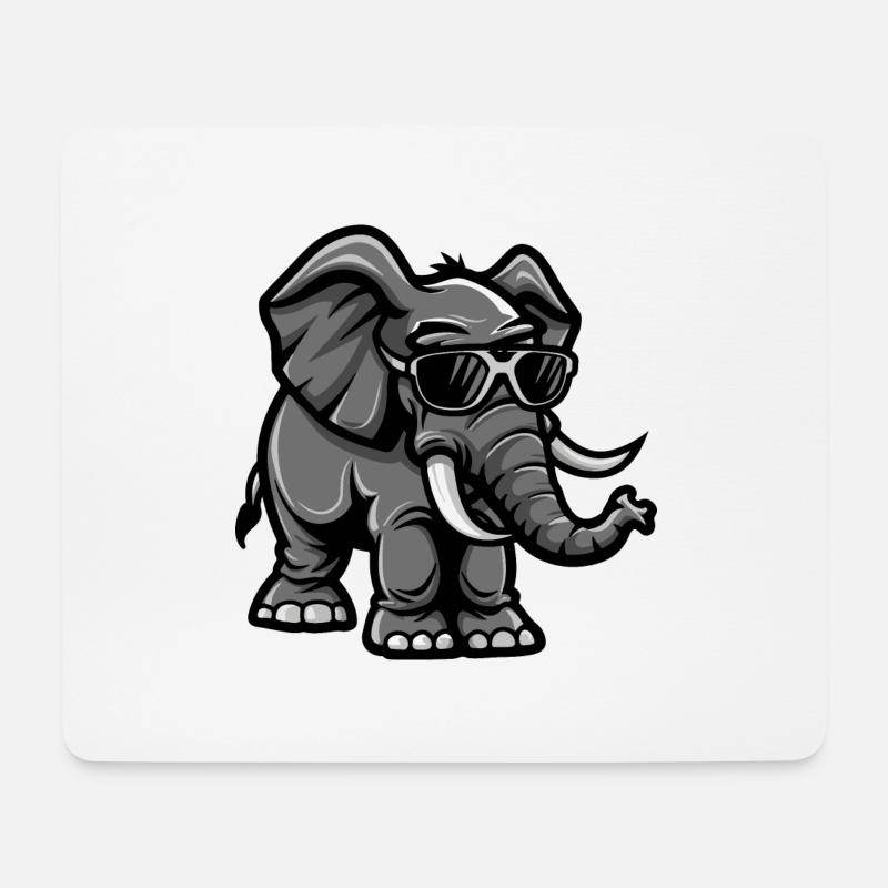 Elefant Tier - Mousepad (Querformat) - Weiß