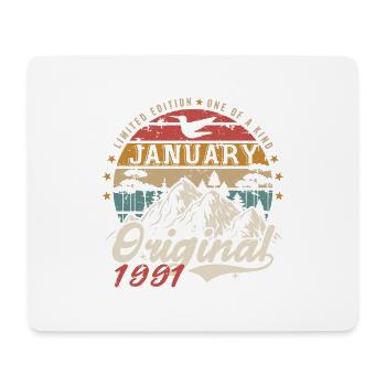 Januar 1991 Geburtstagsgeschenk - Januar 1991 - Mousepad (Querformat) - Weiß - Vorne