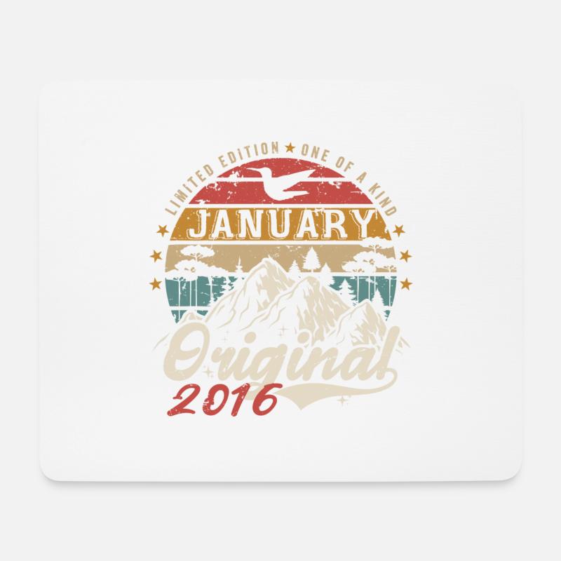 Januar 2016 Jubiläumsgeschenk - Januar 2016 - Mousepad (Querformat) - Weiß