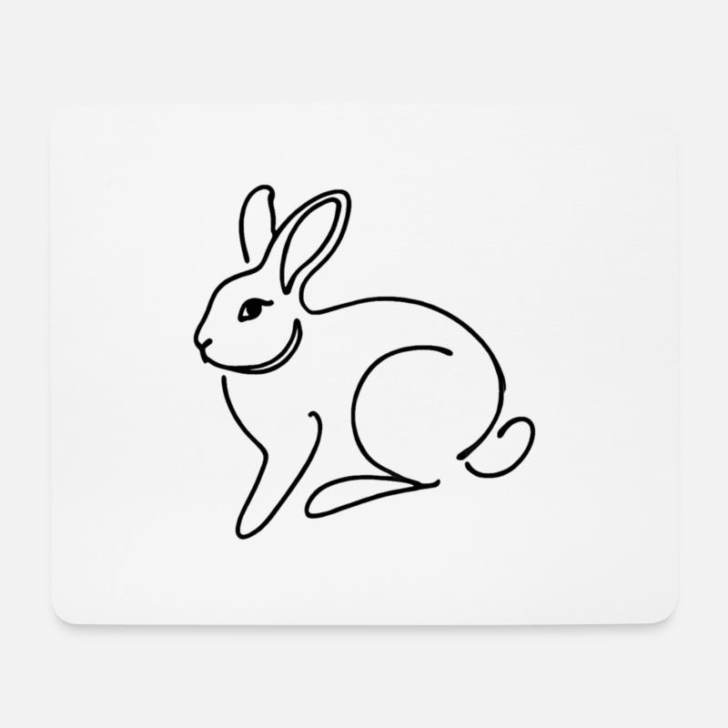 Rabbit - Mouse Pad (horizontal) - white