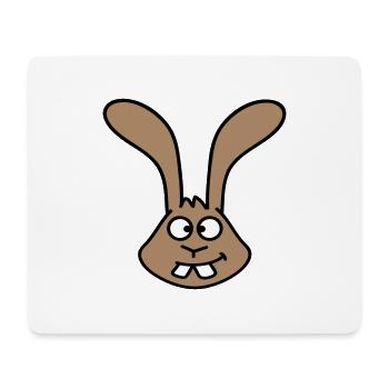 Hase guckt schielt Grimasse lustig albern lächeln - Mousepad (Querformat) - Weiß - Vorne