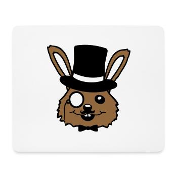 Sir Bunny Monocle Glasses Beard Top Hat Mr. Mr. - Mouse Pad (horizontal) - white - Front