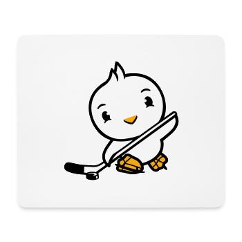 Vogel spielen Eishockey Sport Puck Schläger Hobby - Mousepad (Querformat) - Weiß - Vorne