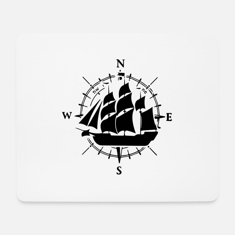 Segelschiff - Mousepad (Querformat) - Weiß