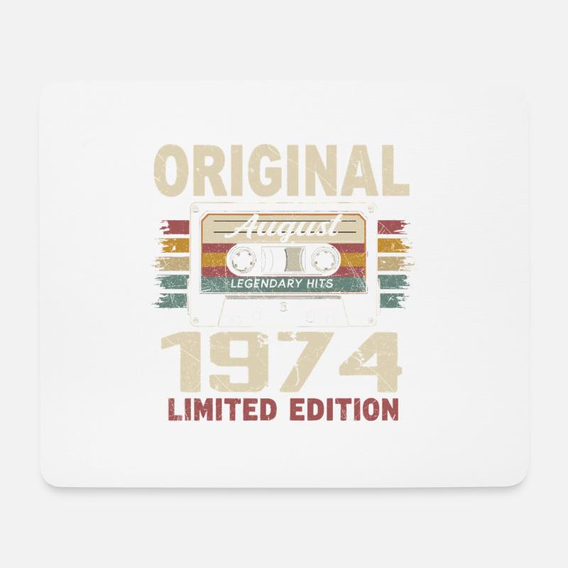 August 1974 August 1974 Geschenk August 1974 August 1974 - Mousepad (Querformat) - Weiß