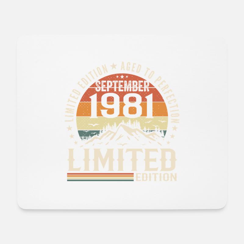 September 1981, September 1981 Geburtstagsgeschenk - Mousepad (Querformat) - Weiß