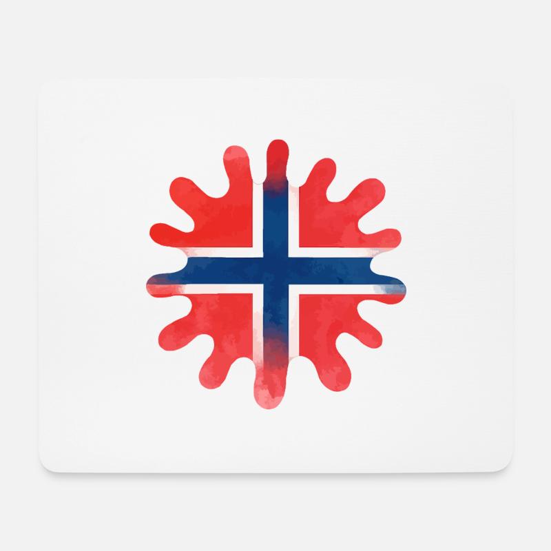 norwegen fahne farbklecks klecks - Mousepad (Querformat) - Weiß