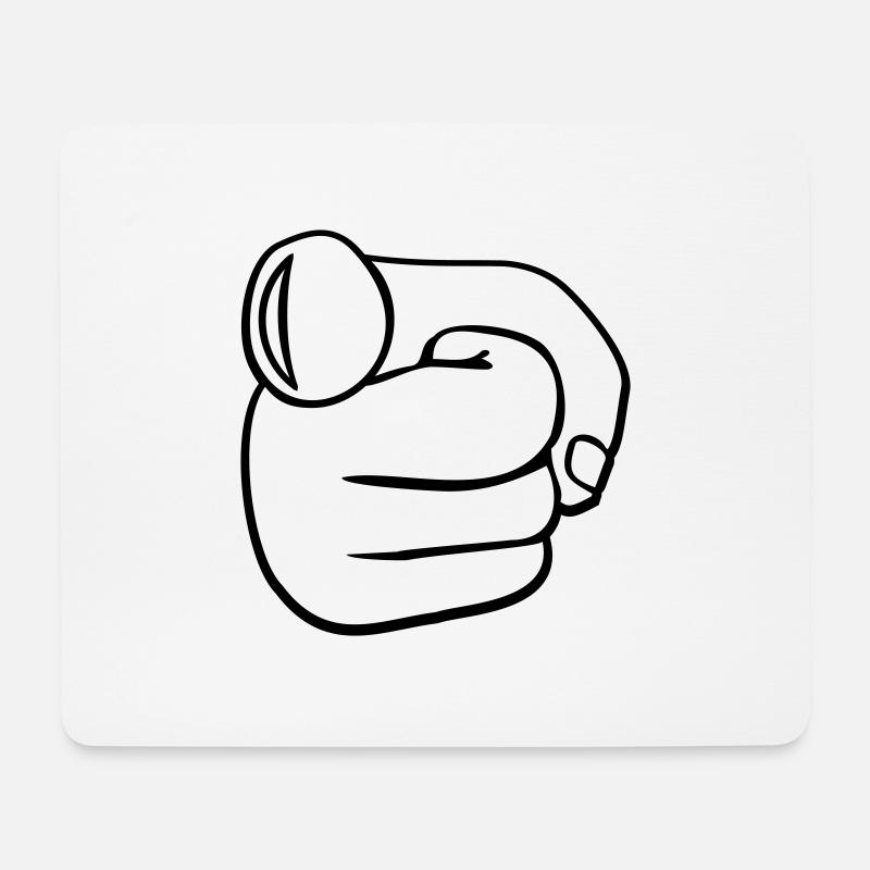 Finger-Point Mono - Mousepad (Querformat) - Weiß