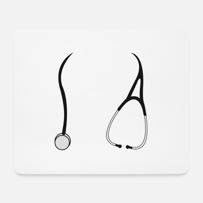 Stethoskop - Mousepad (Querformat) - Weiß
