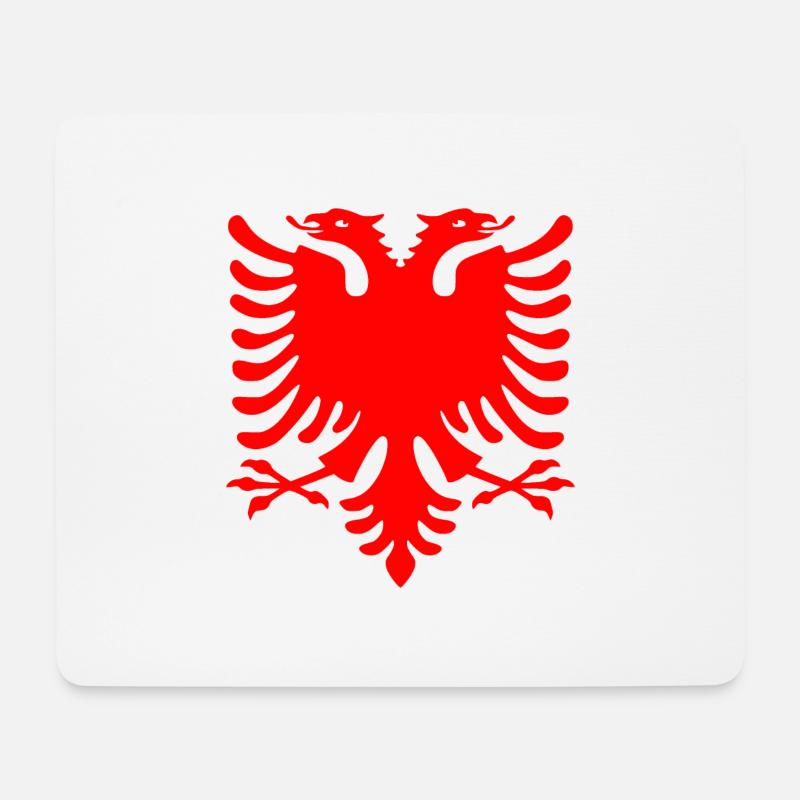 red Albanian eagle - Shqiperia - Mousepad (Querformat) - Weiß