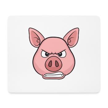 Angry Pig Cartoon Stare - Mouse Pad (horizontal) - white - Front