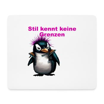 Stil kennt keine Grenzen Punk Pinguine - Mousepad (Querformat) - Weiß - Vorne