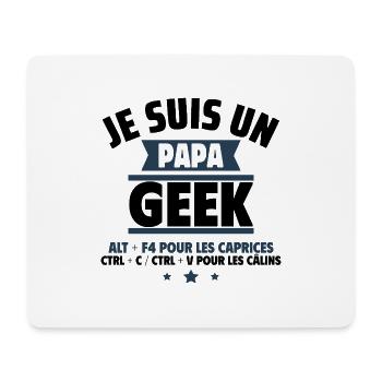 Papa geek cadeau fête des pères,Geek,Gameur,Gaming - Tapis de souris (format paysage) - blanc - Devant