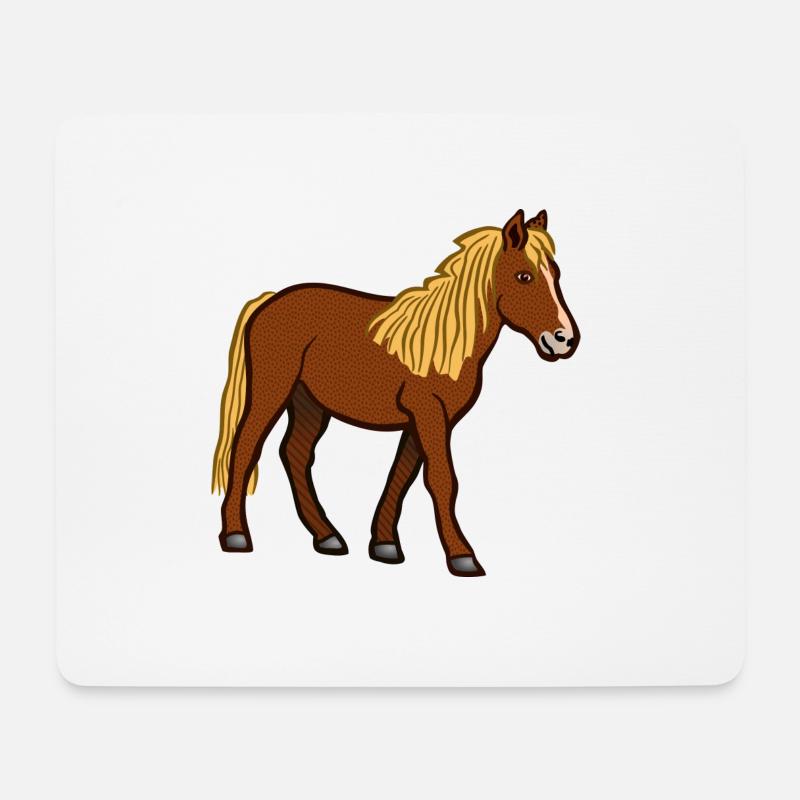 Pferd - Mousepad (Querformat) - Weiß