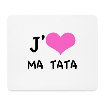"I love my tata" pink heart - Mouse Pad (horizontal) - white - Front