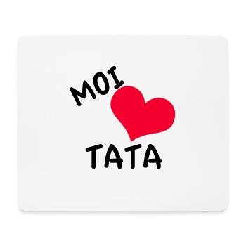 "moi aime tata" coeur rouge - Tapis de souris (format paysage) - blanc - Devant