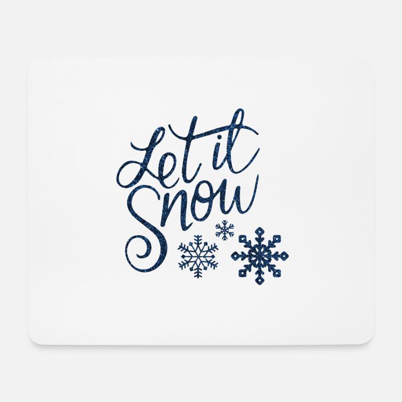 Lass es schneien Weihnachten Fane Vintage Design - Mousepad (Querformat) - Weiß