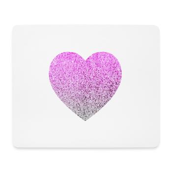 Glitter Herz - Mousepad (Querformat) - Weiß - Vorne