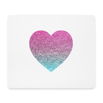 glitter herz - Mousepad (Querformat) - Weiß - Vorne
