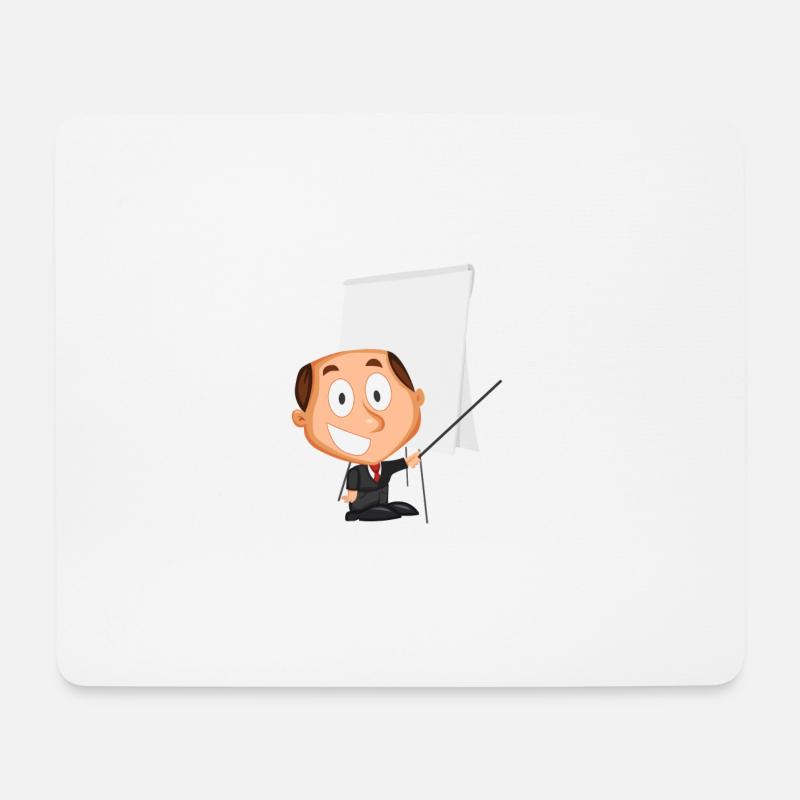 Dozent verwendet Flipchart, Geschenkidee - Mousepad (Querformat) - Weiß