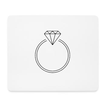 Ring Diamond Ruby Emerald Jewelry Gift Idea - Mouse Pad (horizontal) - white - Front