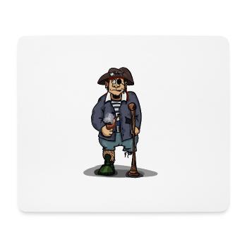 Pirat mit Holzbein Augenklappe Geschenkidee - Mousepad (Querformat) - Weiß - Vorne