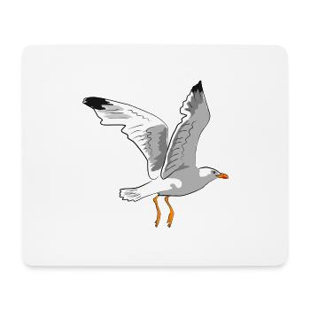 Stilvolle Möwe im Flug - Mousepad (Querformat) - Weiß - Vorne