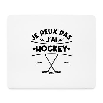 Je Peux Pas J'ai Hockey - Tapis de souris (format paysage) - blanc - Devant
