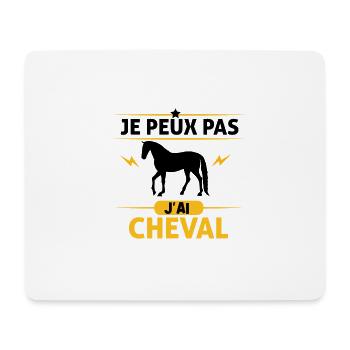 Je Peux Pas J'ai Cheval idée cadeau cheval humour - Tapis de souris (format paysage) - blanc - Devant
